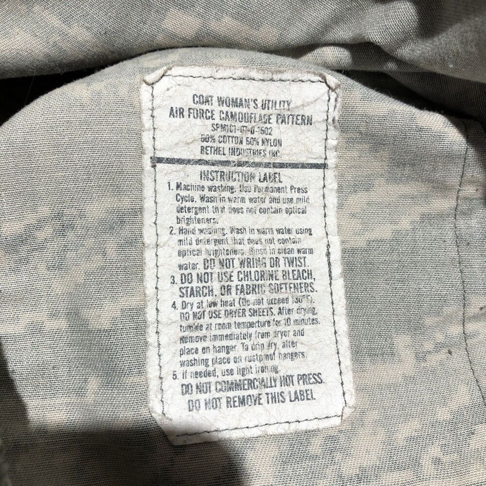 Air Force Utility Womens Size 6R Gray Camouflage Pattern Jacket Coat - Picture 6 of 6